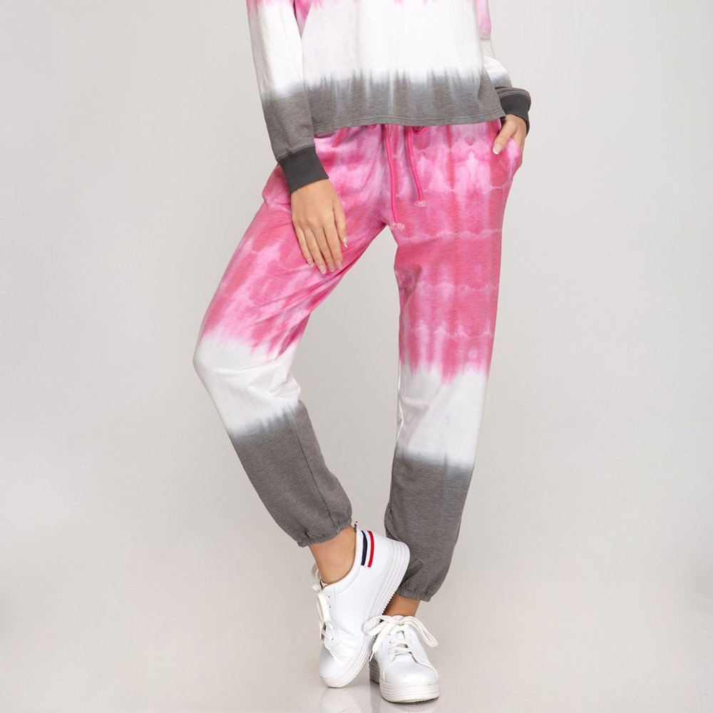 NEW! She + Sky Tie Dye Ombre Joggers - Picture 2 of 7